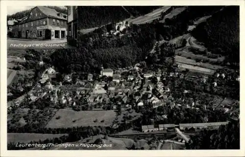 Ak Leutenberg in Thüringen, Fliegeraufnahme, Kaufhaus C. W. Grossmann