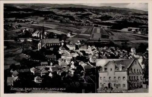 Ak Tittling im Dreiburgenland Niederbayern, Fliegeraufnahme, Gasthaus Habereder