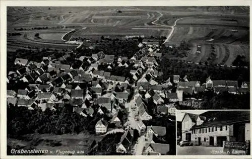 Ak Grabenstetten in Baden Württemberg, Fliegeraufnahme, Gasthaus zum Lamm, Inh. Kazmaier