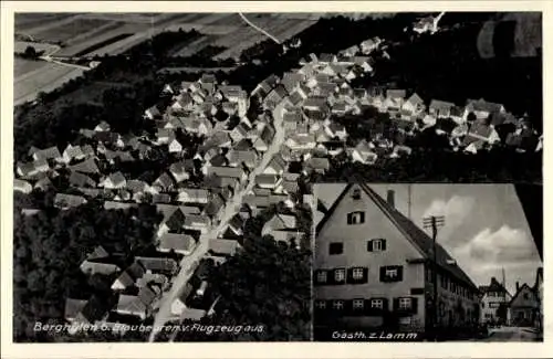 Ak Berghülen bei Blaubeuren, Fliegeraufnahme, Gasth. z. Lamm