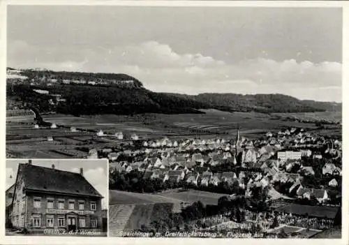 Ak Spaichingen in Württemberg, Dreifaltigkeitsberg, Fliegeraufnahme, Gasth. z .d. 7 Winden