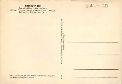 Ak Tittling im Dreiburgenland Niederbayern, Fliegeraufnahme, Tittlinger Hof