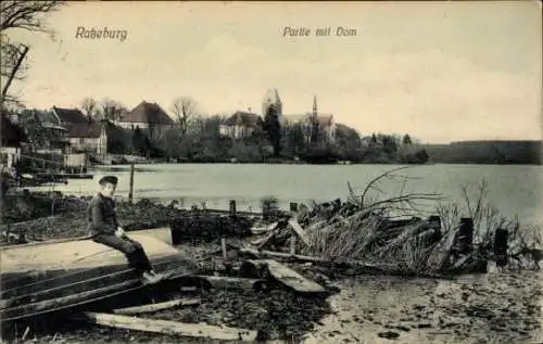 Ak Ratzeburg im Herzogtum Lauenburg, Ufer, Junge, Dom