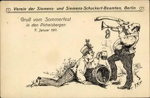 Ak Berlin Charlottenburg Westend Pichelsberg, Sommerfest 1911, Vereins der Siemens-Beamten