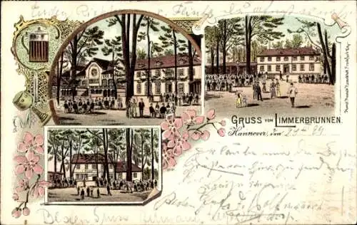 Litho Limmer Hannover in Niedersachsen, Limmerbrunnen Heilwasserquelle