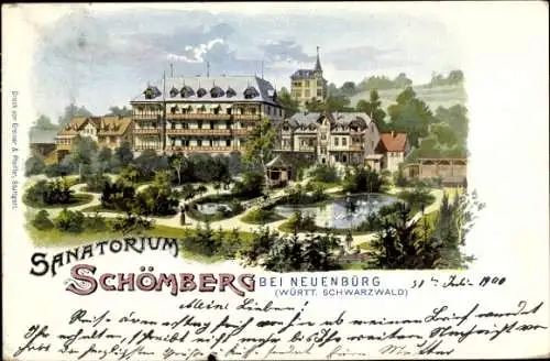 Litho Schömberg Württembergischer Schwarzwald, Kurhotel