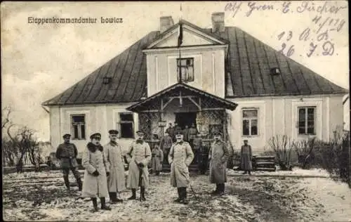 Ak Lowicz Lowitsch Polen, Etappenkommandantur, Deutsche Soldaten in Uniformen