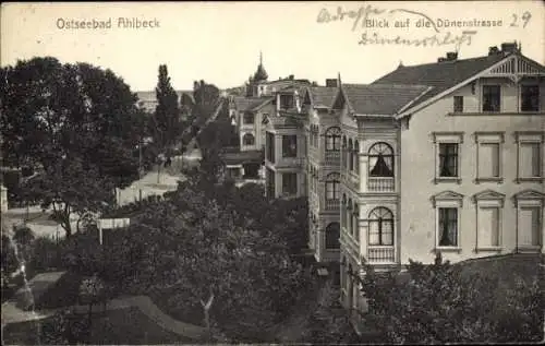 Ak Ostseebad Ahlbeck auf Usedom, Dünenstraße