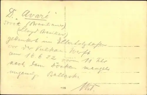 Foto Ak Hafen, Dampfer Avare, Schiffsunglück