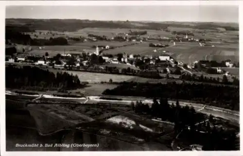 Ak Bruckmühl in Oberbayern, Fliegeraufnahme