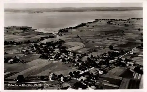 Ak Feldwies Übersee am Chiemsee, Fliegeraufnahme