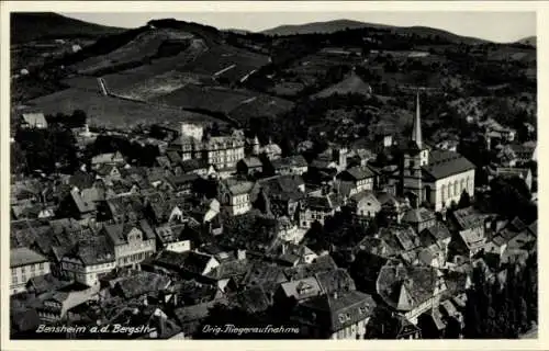 Ak Bensheim an der Bergstraße Hessen, Fliegeraufnahme, Hotel Deutsches Haus