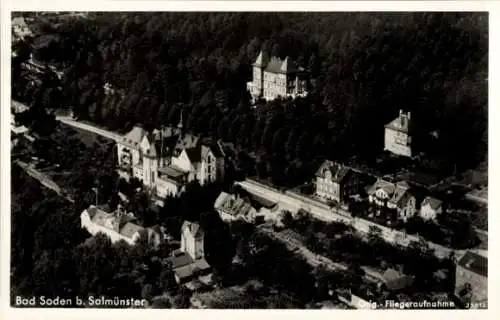 Ak Bad Soden Salmünster im Kinzigtal Hessen, Fliegeraufnahme, Marienheim mit Badehaus