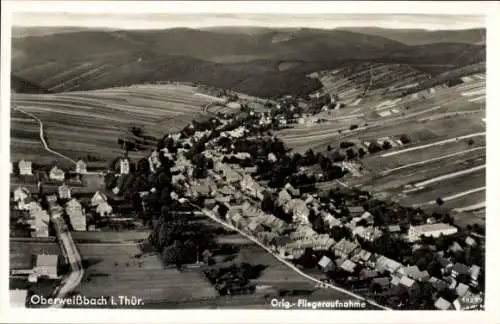 Ak Oberweißbach im Weißbachtal Thüringen, Fliegeraufnahme