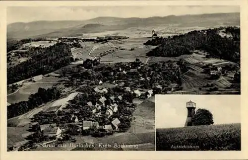Ak Horlachen Gschwend im Ostalbkreis, Fliegeraufnahme, Aussichtsturm