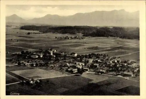 Ak Götting Bruckmühl in Oberbayern, Fliegeraufnahme