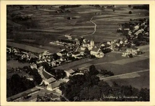 Ak Schloßberg (bei Rosenheim) Stephanskirchen Oberbayern, Fliegeraufnahme