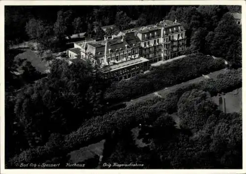 Ak Bad Orb im Spessart Hessen, Kurhaus, Fliegeraufnahme