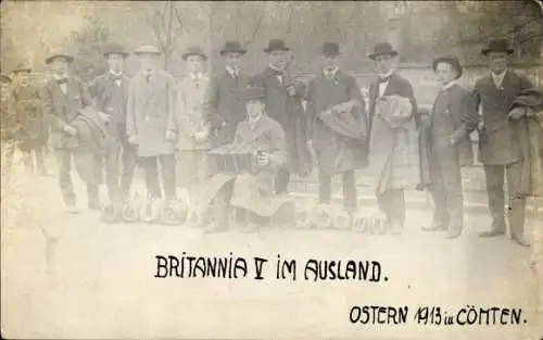 Foto Ak Britannia V im Ausland, Ostern 1913, Cömten