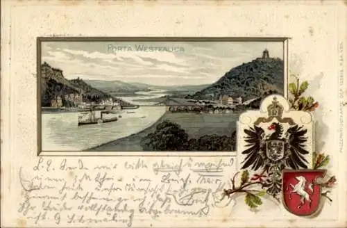 Präge Wappen Litho Porta Westfalica, Gesamtansicht