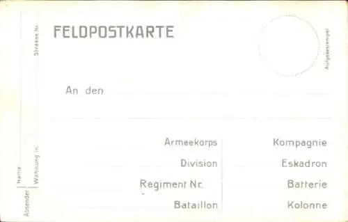 Litho Deutsche Ulanen zum Angriff vorgehend, Reiter, Lanzen