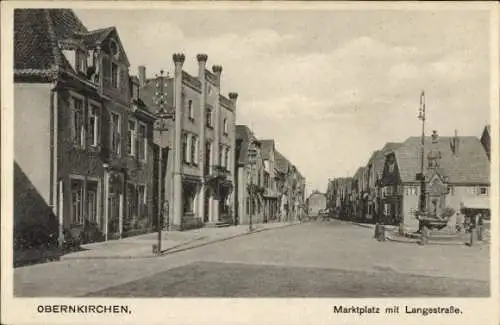 Ak Obernkirchen in Schaumburg, Marktplatz, Langestraße