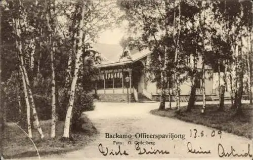 Ak Backamo Schweden, Offizier-Pavillon