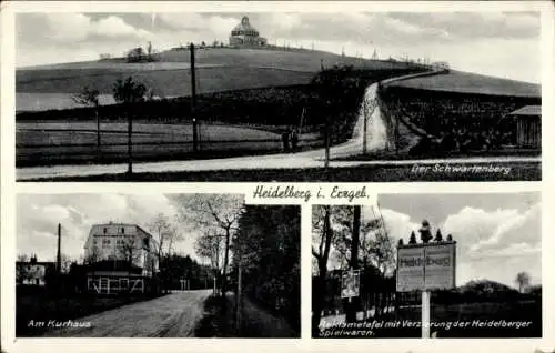 Ak Heidelberg Seiffen im Erzgebirge, Schwartenberg, Kurhaus, Reklametafel