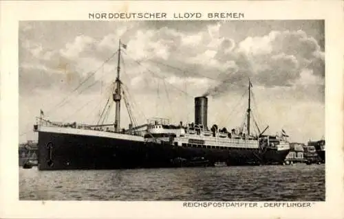 Ak Norddeutscher Lloyd Bremen, Reichspostdampfer Derfflinger, Dampfschiff, NDL