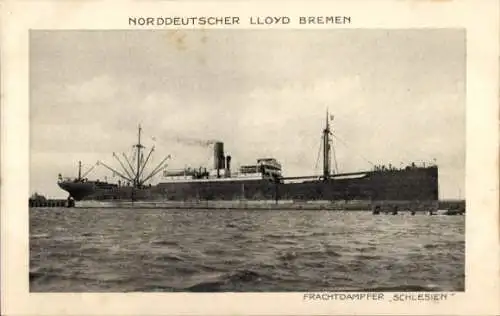 Ak Frachtdampfer Schlesien, Norddeutscher Lloyd Bremen, NDL