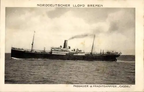 Ak Passagier- und Frachtdampfer Cassel, Norddeutscher Lloyd Bremen, NDL