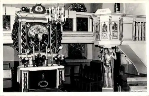 Ak Lauter Bernsbach im Erzgebirge Sachsen, Kirche, Altar und Kanzel