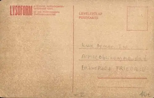 Ak Kuk Armee-Oberkommandant Erzherzog Friedrich, Portrait, Uniform, Reklame Lysoform