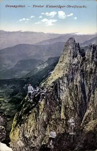 Ak Kuk Armee im Grenzgebiet, Tiroler Kaiserjäger auf Streifwache, Alpenkrieg