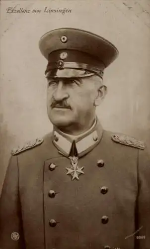 Ak Generaloberst Alexander von Linsingen, Portrait, Uniform, Pour le Merite Orden, Eichenlaub