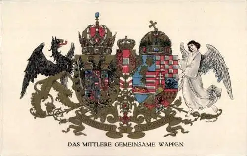 Wappen Ak Das mittlere gemeinsame Wappen, Österreich Ungarn