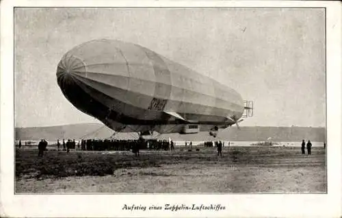 Ak Aufstieg eines Zeppelin Luftschiffes, LZ 10 Schwaben