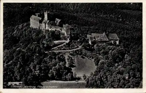 Ak Lutherstadt Eisenach in Thüringen, Fliegeraufnahme, Wartburg