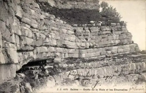 Ak Salève Haute Savoie, Grotte de la Mule, les Etournelles