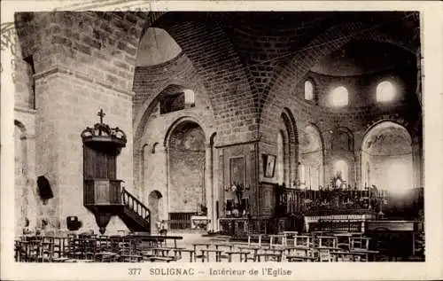 Ak Solignac Haute Vienne, Interieur de l'Eglise