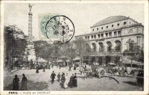 Ak Paris I, Place du Chatelet