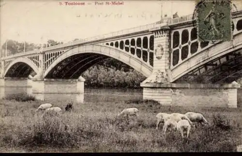 Ak Toulouse Haute Garonne, Pont St. Michel