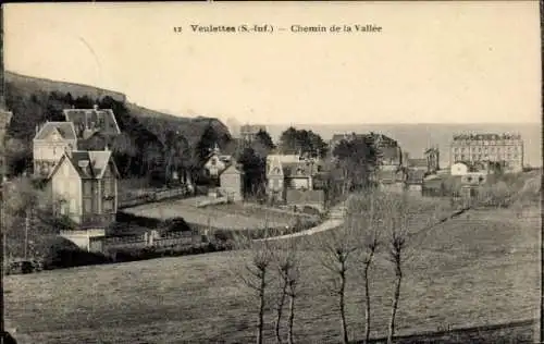 Ak Veulettes sur Mer Seine Maritime, Chemin de la Vallee