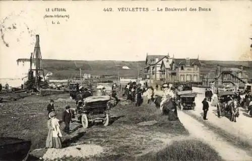 Ak Veulettes sur Mer Seine Maritime, Boulevard des Bains