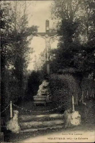 Ak Veulettes sur Mer Seine Maritime, Calvaire