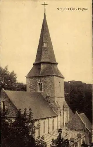 Ak Veulettes sur Mer Seine Maritime, Kirche