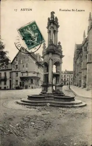 Ak Autun Saône-et-Loire, Fontaine St Lazare