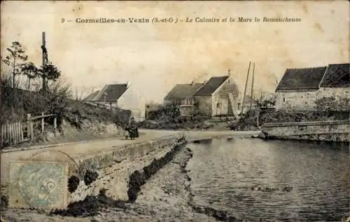 Ak Cormeilles en Vexin Val d’Oise, Calvaire, Mare la Remoucheuse