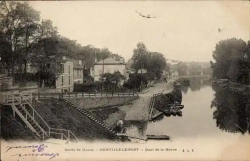 Ak Joinville le Pont Val de Marne, Quai de la Marne