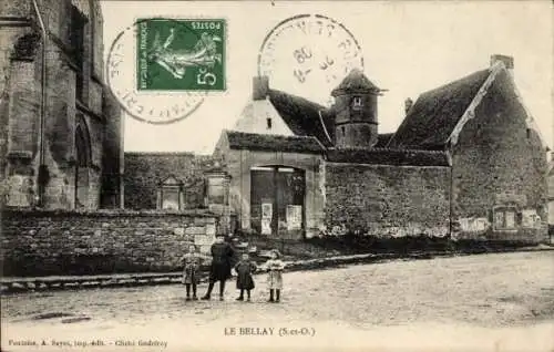 Ak Le Bellay en Vexin Val d'Oise, Kirche, Kinder